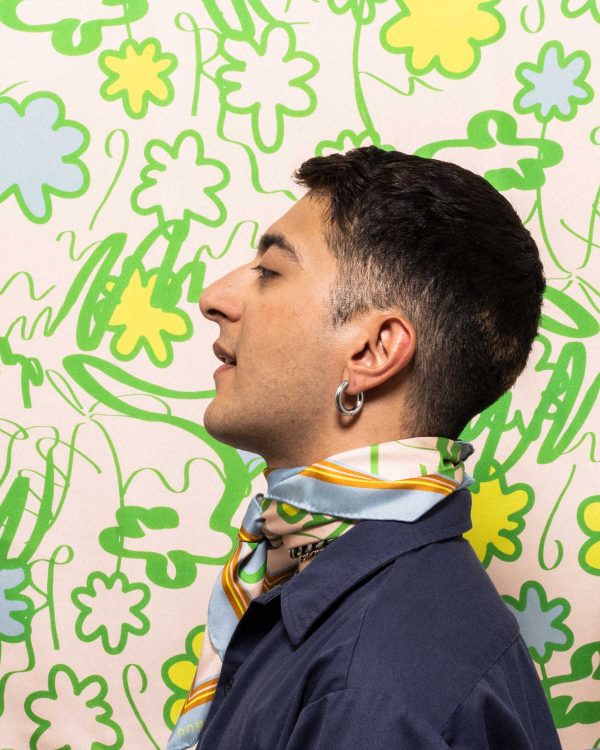 Square 90x90, Large Floral Doodle