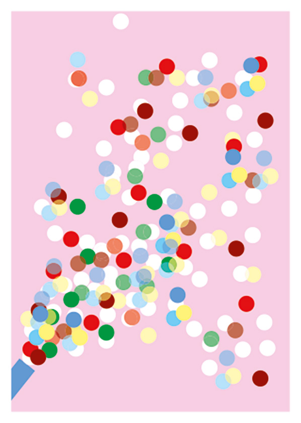 10x Greeting Card with Envelope - Pink Confetti Cannon